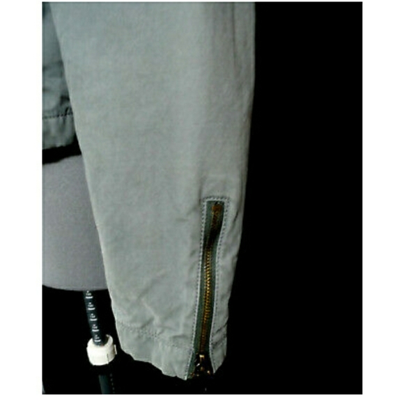 GAP Quilted Moto Jacket 6 Olive Green zipper cuffs - Picture 7 of 8